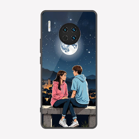 Huawei Mate 30 Cover - Love Couple Series - Premium Printed Metal soft Bumper shock Proof Case