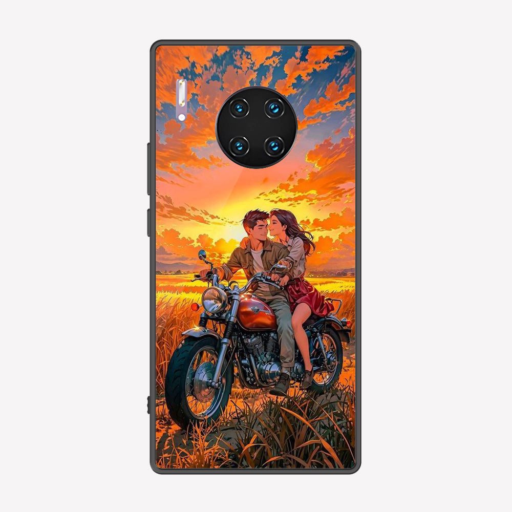 Huawei Mate 30 Pro Cover - Love Couple Series - Premium Printed Metal soft Bumper shock Proof Case