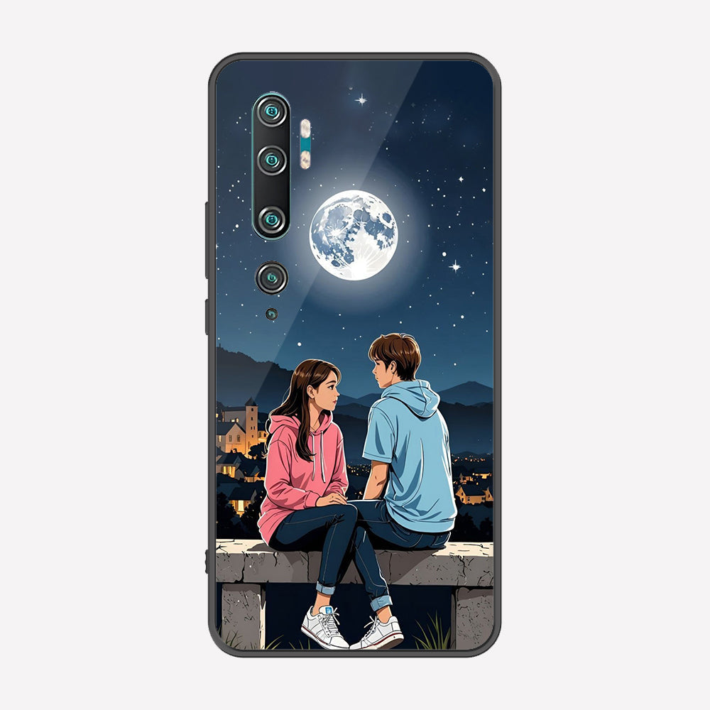 Xiaomi Mi Note 10 Cover - Love Couple Series - Premium Printed Metal soft Bumper shock Proof Case