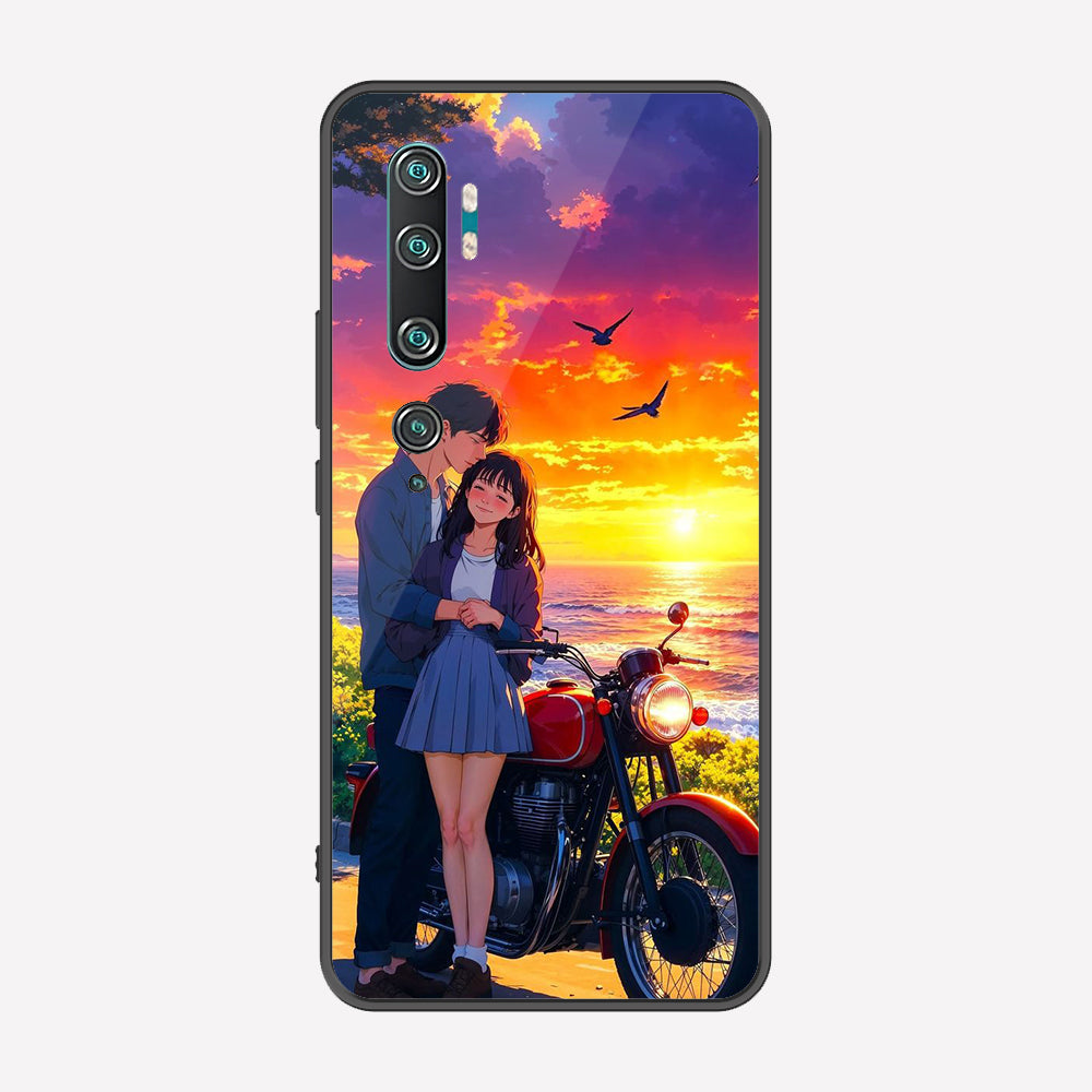 Xiaomi Mi Note 10 Cover - Love Couple Series - Premium Printed Metal soft Bumper shock Proof Case