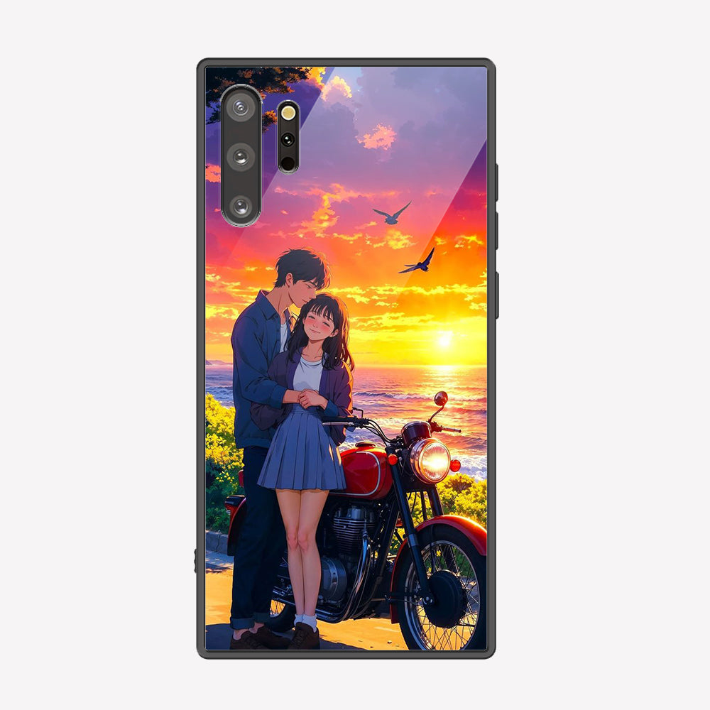 Samsung Galaxy Note 10 Plus Cover - Love Couple Series - Premium Printed Metal soft Bumper shock Proof Case