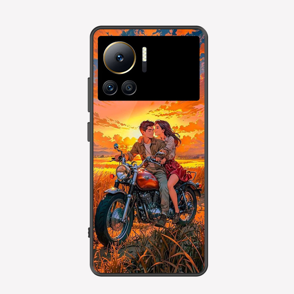 Infinix Note 12 VIP Cover - Love Couple Series - Premium Printed Metal soft Bumper shock Proof Case