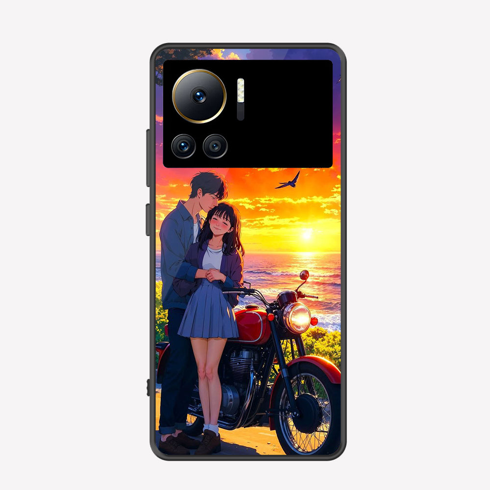 Infinix Note 12 VIP Cover - Love Couple Series - Premium Printed Metal soft Bumper shock Proof Case