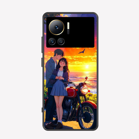Infinix Note 12 VIP Cover - Love Couple Series - Premium Printed Metal soft Bumper shock Proof Case