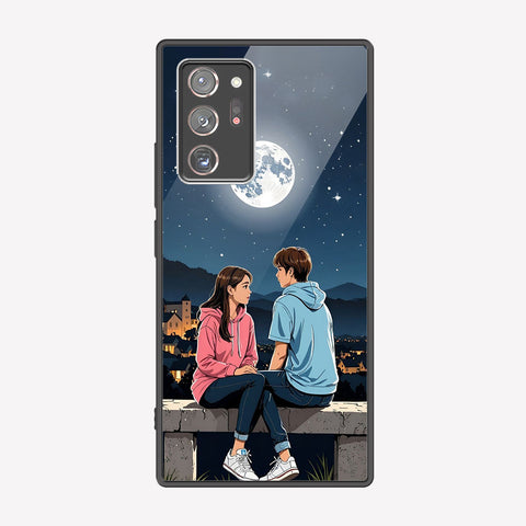 Samsung Galaxy Note 20 Ultra Cover - Love Couple Series - Premium Printed Metal soft Bumper shock Proof Case