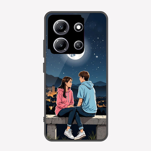 Infinix Note 30i Cover - Love Couple Series - Premium Printed Metal soft Bumper shock Proof Case
