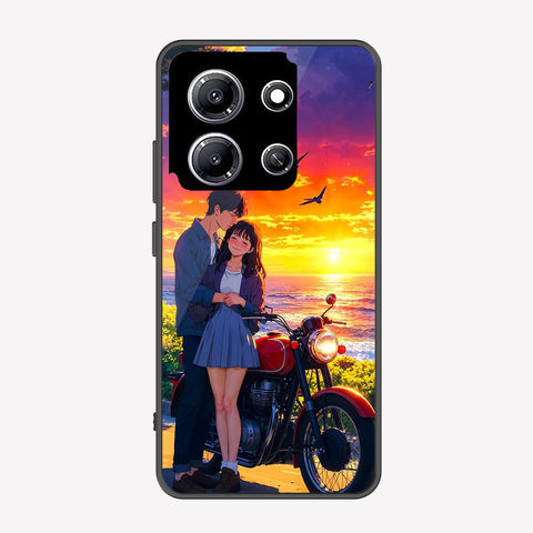 Infinix Note 30i Cover - Love Couple Series - Premium Printed Metal soft Bumper shock Proof Case