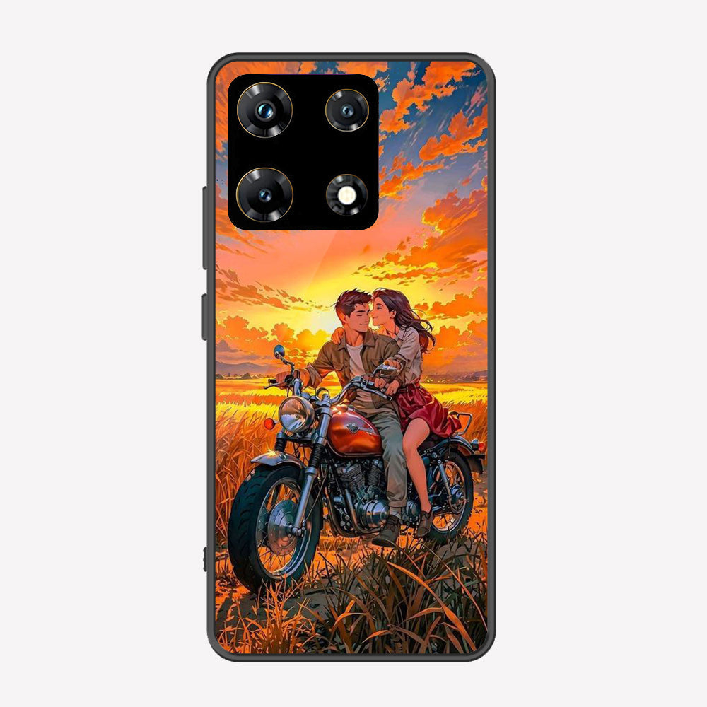 Infinix Note 30 Pro Cover - Love Couple Series - Premium Printed Metal soft Bumper shock Proof Case