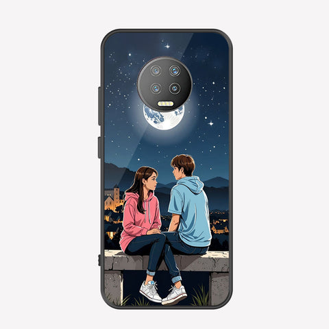 Infinix Note 7 Cover - Love Couple Series - Premium Printed Metal soft Bumper shock Proof Case