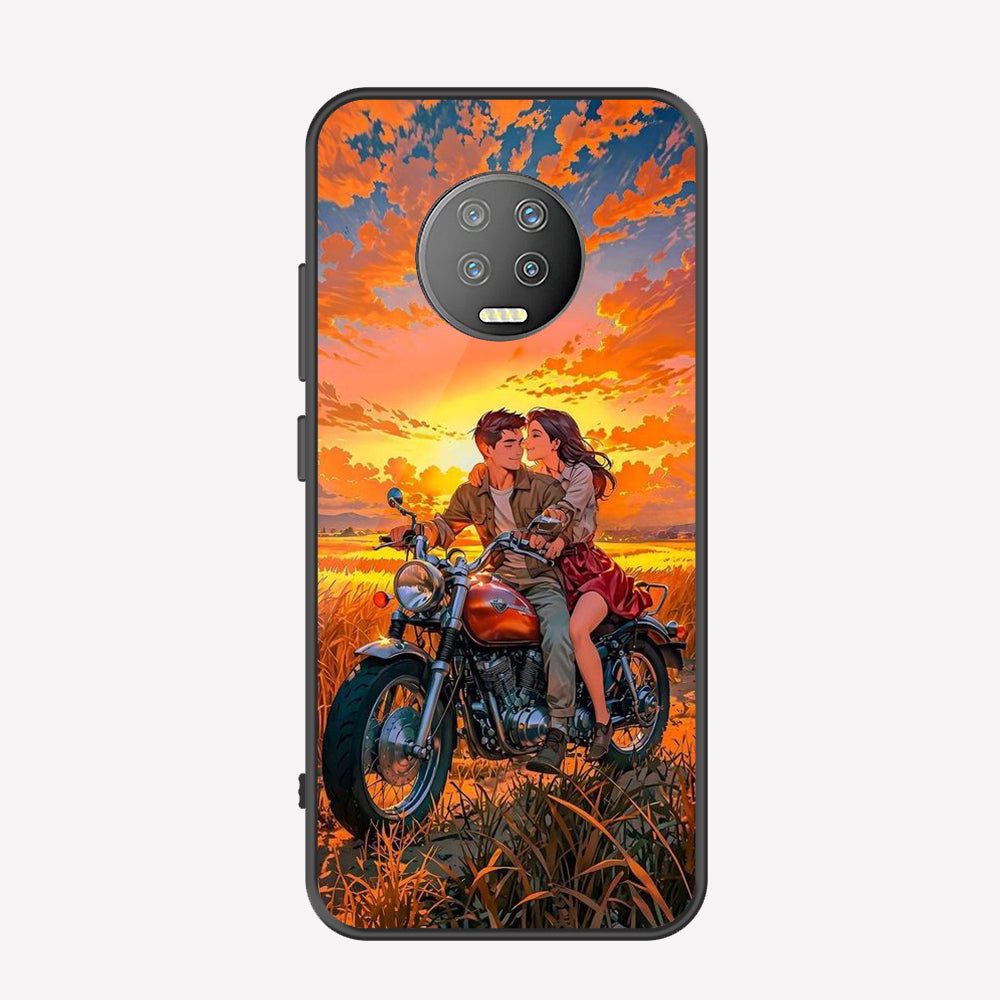 Infinix Note 7 Cover - Love Couple Series - Premium Printed Metal soft Bumper shock Proof Case