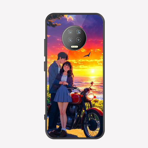 Infinix Note 7 Cover - Love Couple Series - Premium Printed Metal soft Bumper shock Proof Case