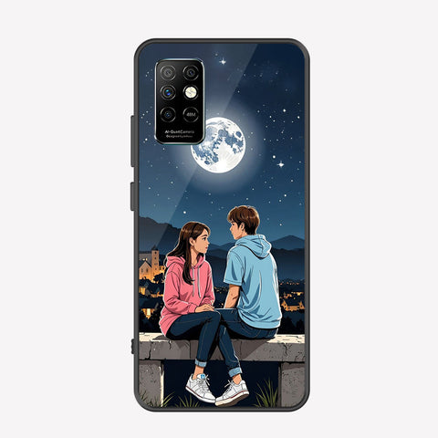 Infinix Note 8i Cover - Love Couple Series - Premium Printed Metal soft Bumper shock Proof Case