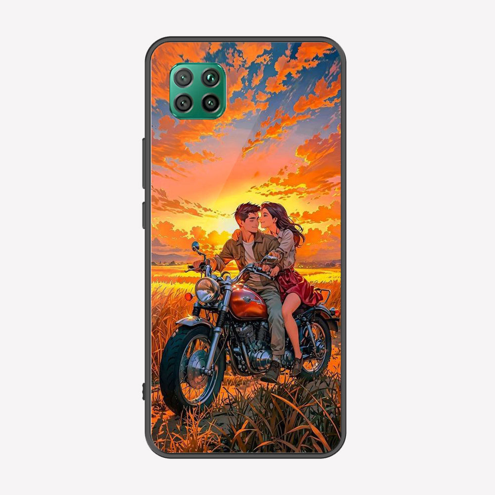 Huawei Nova 6 SE Cover - Love Couple Series - Premium Printed Metal soft Bumper shock Proof Case