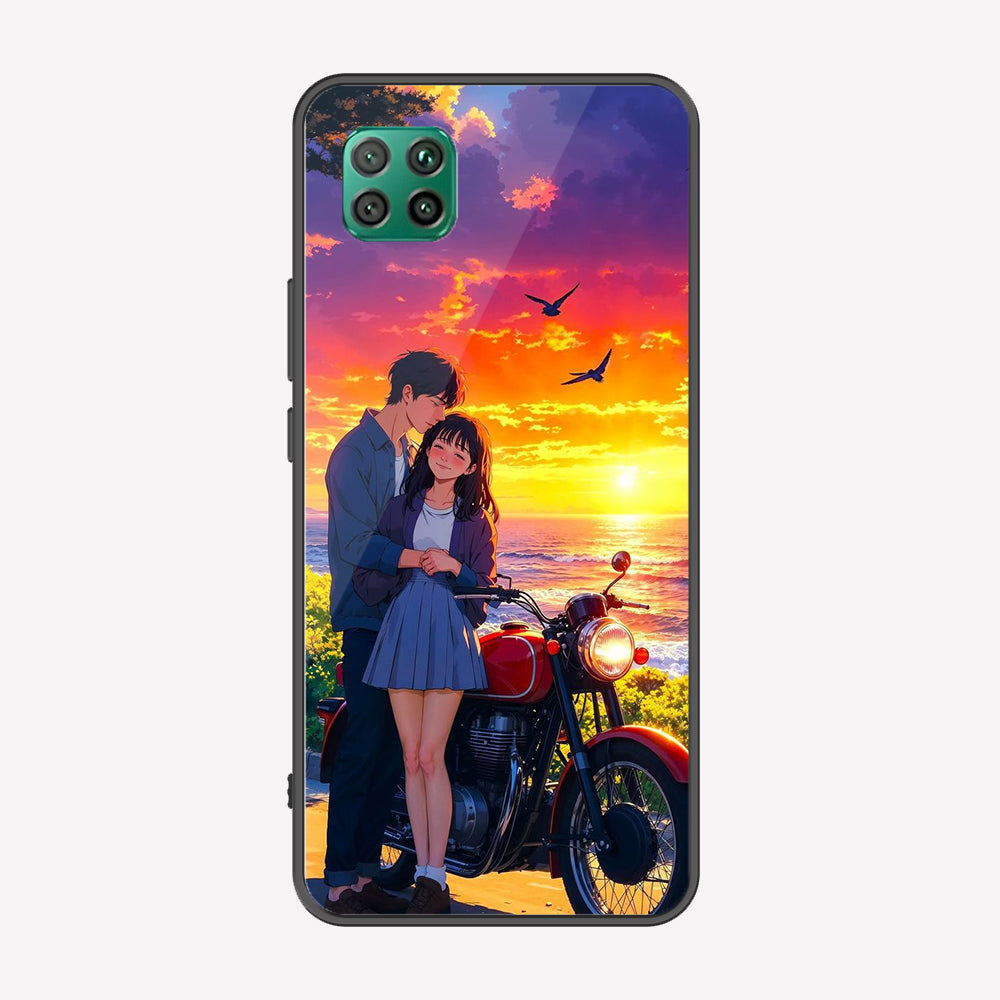 Huawei Nova 7i Cover - Love Couple Series - Premium Printed Metal soft Bumper shock Proof Case