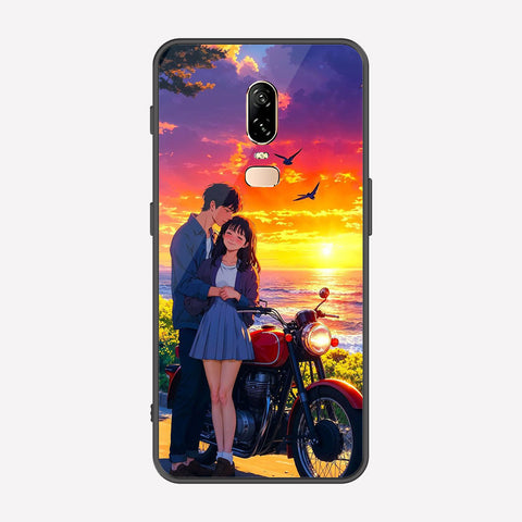 OnePlus 6 Cover - Love Couple Series - Premium Printed Metal soft Bumper shock Proof Case