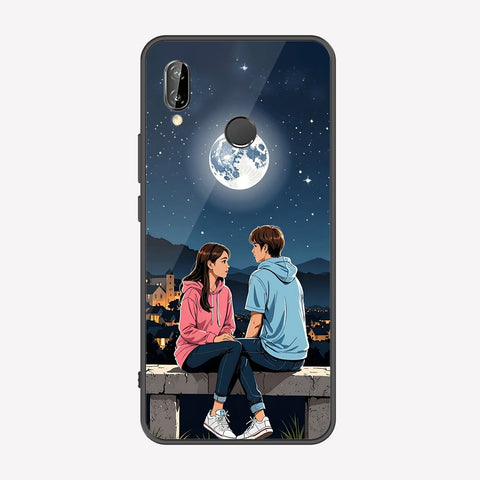 Huawei P20 Lite Cover - Love Couple Series - Premium Printed Metal soft Bumper shock Proof Case
