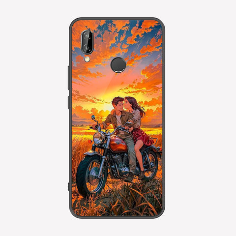 Huawei P20 Lite Cover - Love Couple Series - Premium Printed Metal soft Bumper shock Proof Case