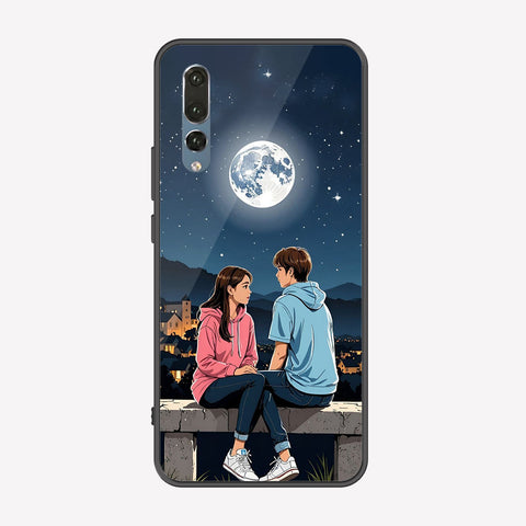 Huawei P20 Pro Cover - Love Couple Series - Premium Printed Metal soft Bumper shock Proof Case