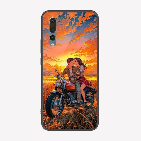 Huawei P20 Pro Cover - Love Couple Series - Premium Printed Metal soft Bumper shock Proof Case