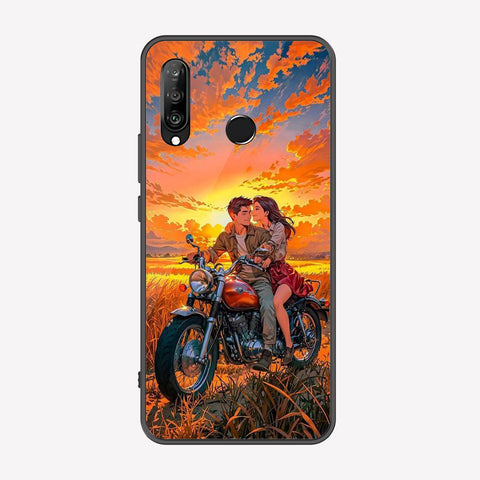 Huawei P30 lite Cover - Love Couple Series - Premium Printed Metal soft Bumper shock Proof Case