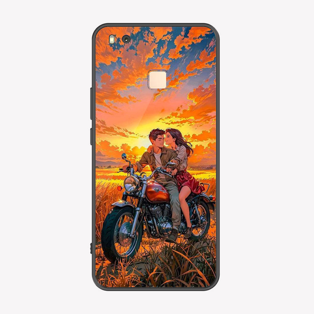 Huawei P9 Lite Cover - Love Couple Series - Premium Printed Metal soft Bumper shock Proof Case