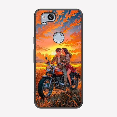 Google Pixel 2 Cover - Love Couple Series - Premium Printed Metal soft Bumper shock Proof Case