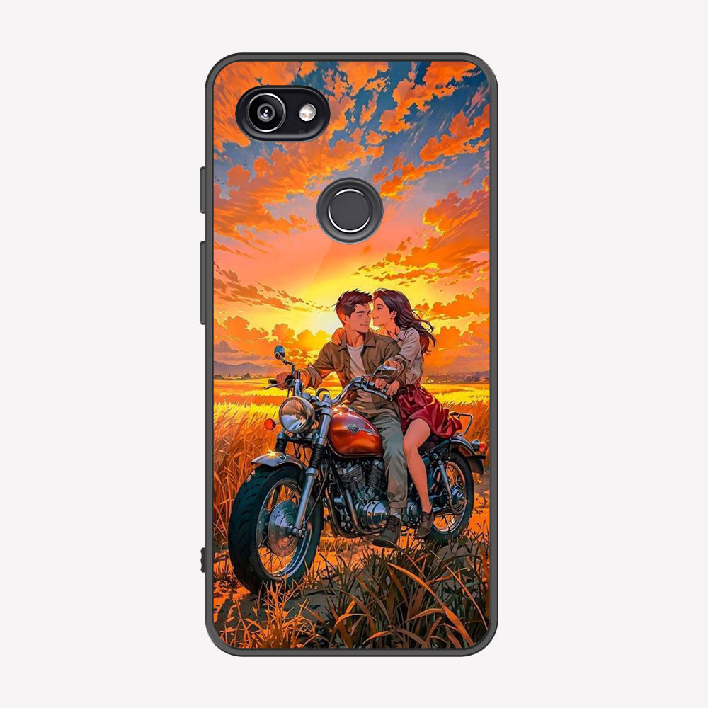 Google Pixel 2 XL Cover - Love Couple Series - Premium Printed Metal soft Bumper shock Proof Case