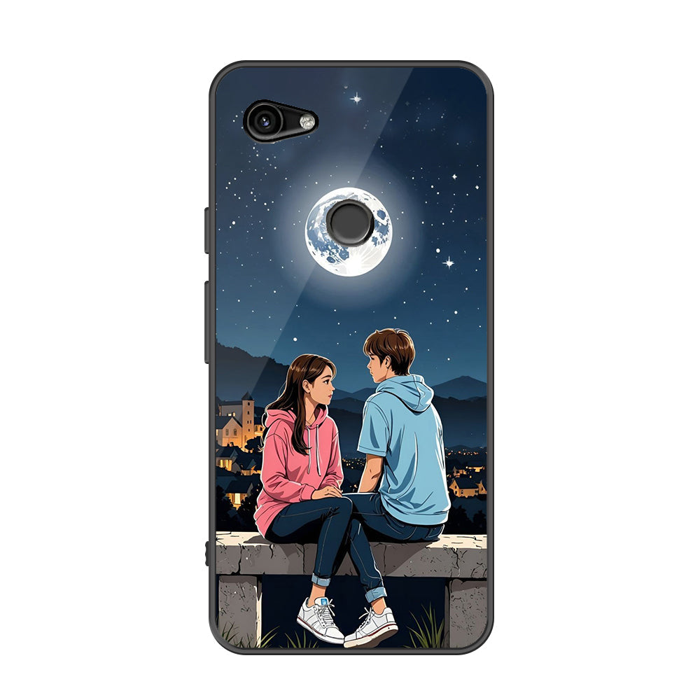 Google Pixel 3a Cover - Love Couple Series - Premium Printed Metal soft Bumper shock Proof Case