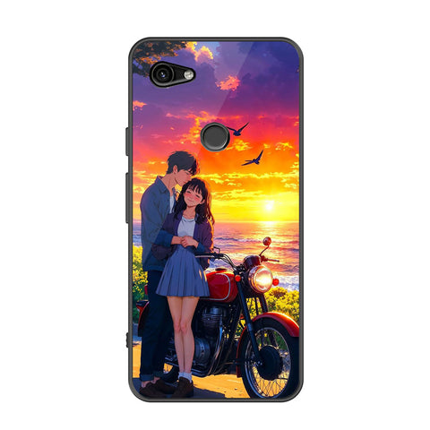 Google Pixel 3a Cover - Love Couple Series - Premium Printed Metal soft Bumper shock Proof Case