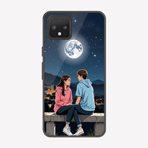 Google Pixel 4 Cover - Love Couple Series - Premium Printed Metal soft Bumper shock Proof Case