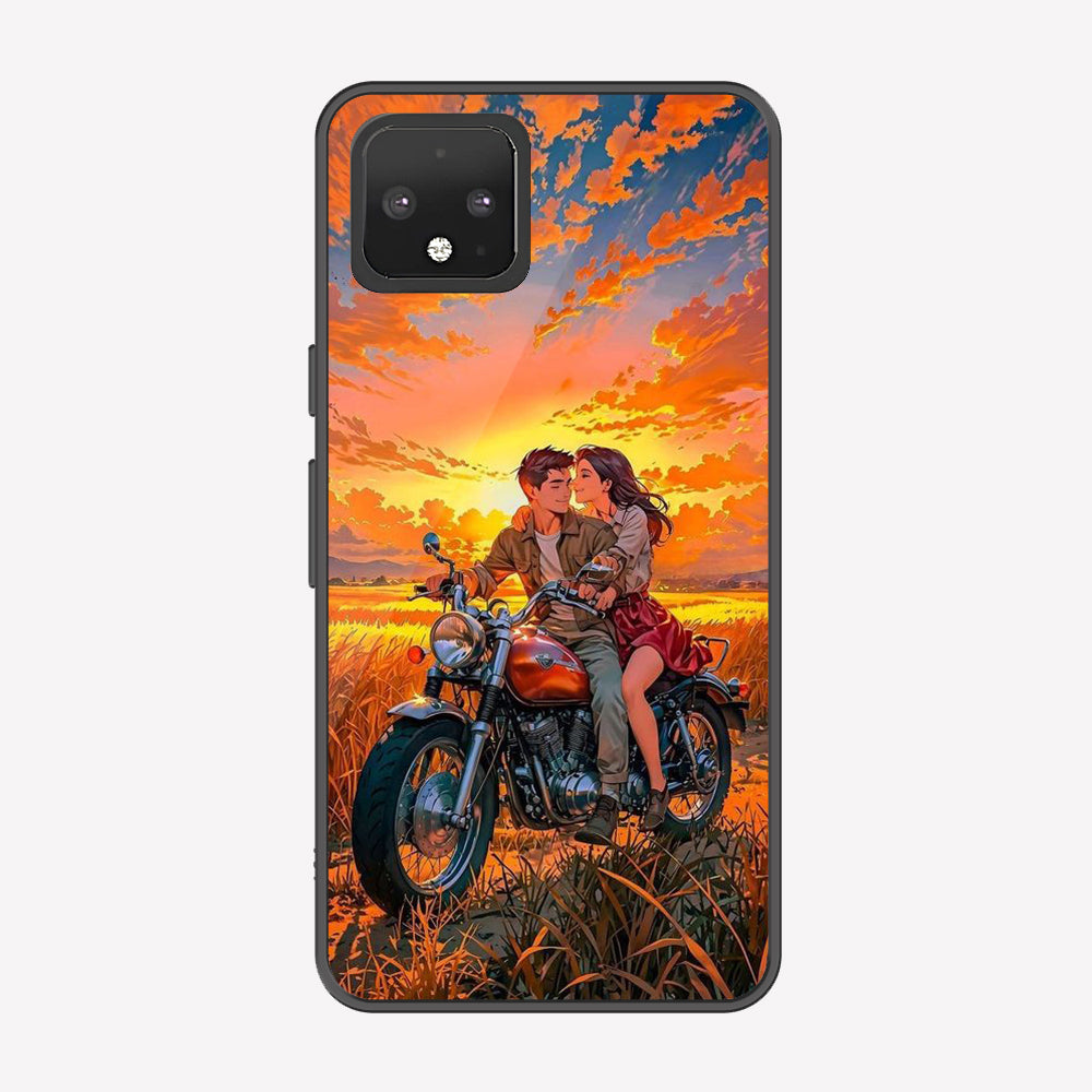Google Pixel 4 Cover - Love Couple Series - Premium Printed Metal soft Bumper shock Proof Case