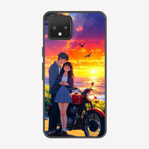 Google Pixel 4 Cover - Love Couple Series - Premium Printed Metal soft Bumper shock Proof Case