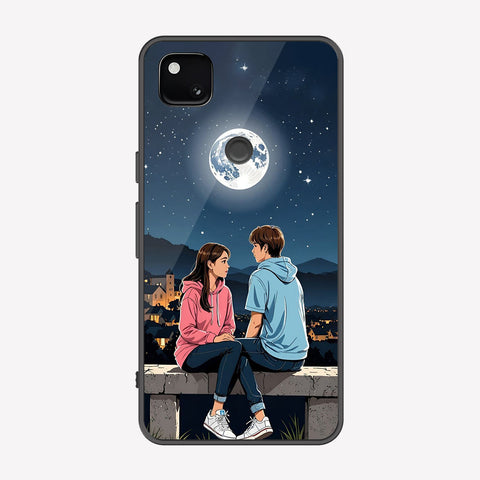 Google Pixel 4a 4G Cover - Love Couple Series - Premium Printed Metal soft Bumper shock Proof Case