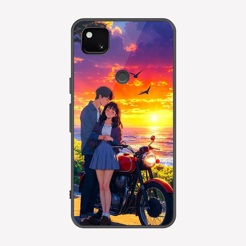 Google Pixel 4a 4G Cover - Love Couple Series - Premium Printed Metal soft Bumper shock Proof Case