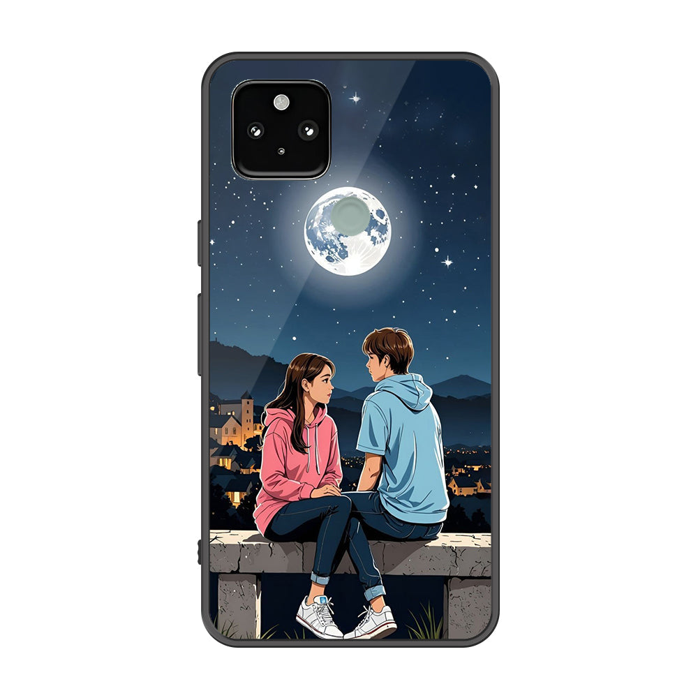 Google Pixel 5 Cover - Love Couple Series - Premium Printed Metal soft Bumper shock Proof Case