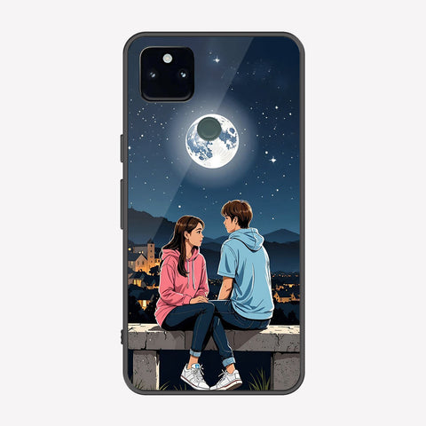 Google Pixel 5a 5G Cover - Love Couple Series - Premium Printed Metal soft Bumper shock Proof Case