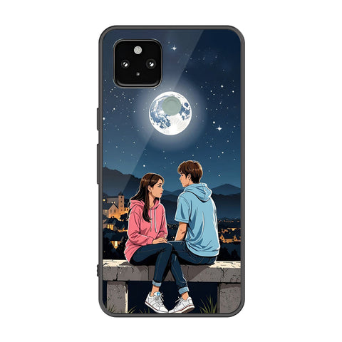 Google Pixel 4a 5G Cover - Love Couple Series - Premium Printed Metal soft Bumper shock Proof Case