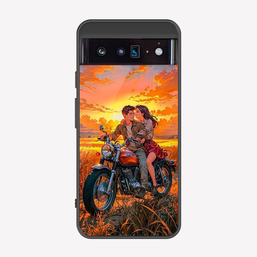 Google Pixel 6 Cover - Love Couple Series - Premium Printed Metal soft Bumper shock Proof Case