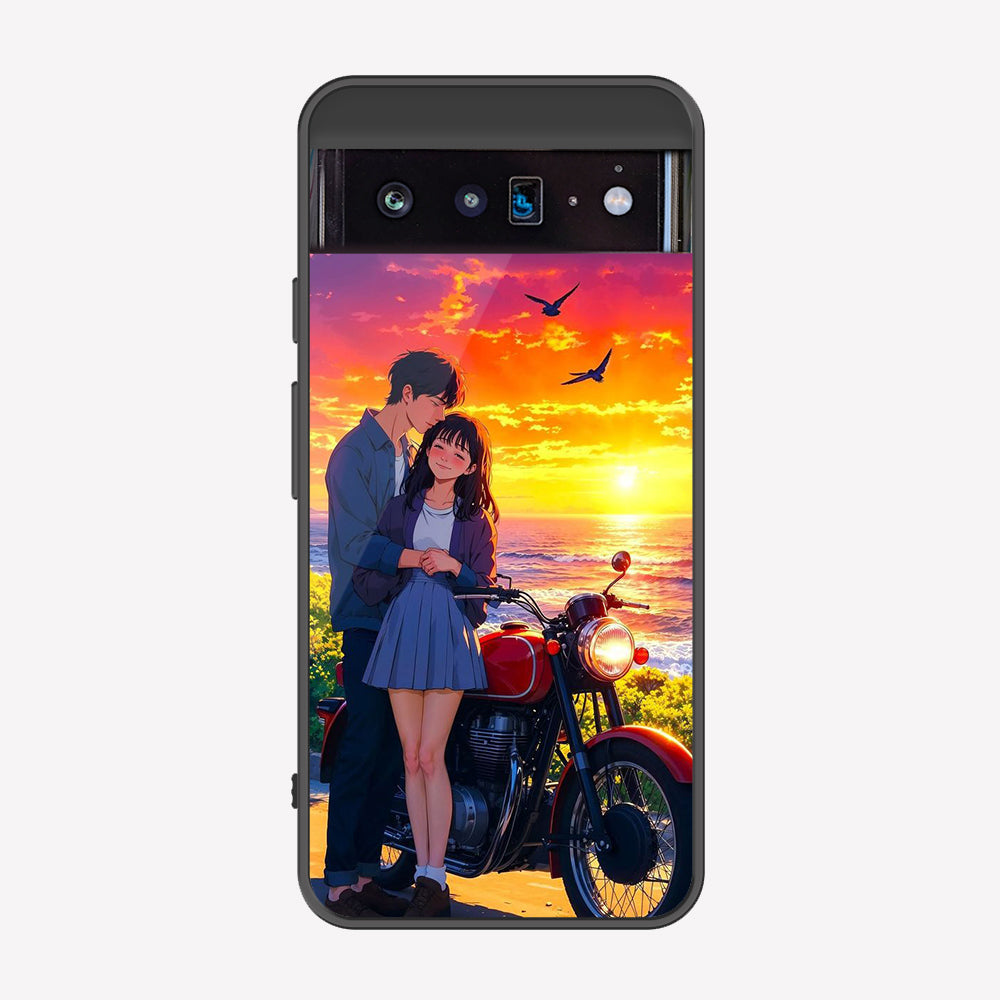 Google Pixel 6 Cover - Love Couple Series - Premium Printed Metal soft Bumper shock Proof Case