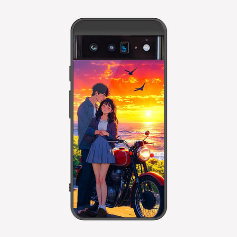 Google Pixel 6 Cover - Love Couple Series - Premium Printed Metal soft Bumper shock Proof Case