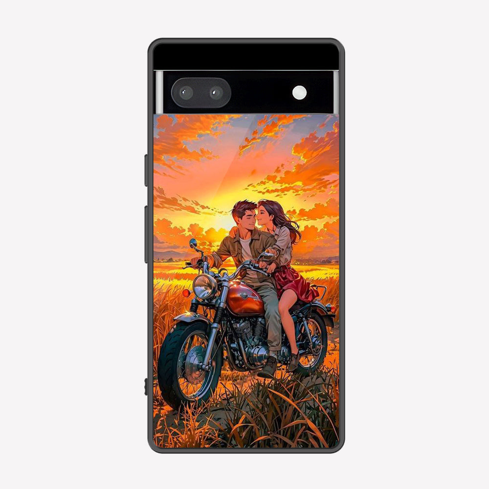 Google Pixel 6a Cover - Love Couple Series - Premium Printed Metal soft Bumper shock Proof Case