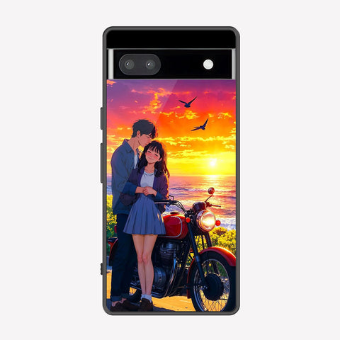 Google Pixel 6a Cover - Love Couple Series - Premium Printed Metal soft Bumper shock Proof Case