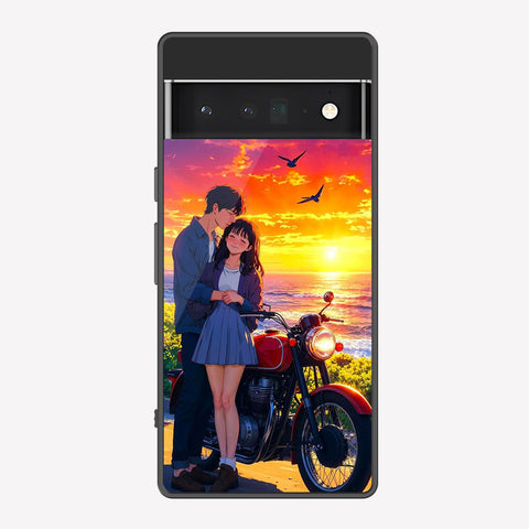 Google Pixel 6 Pro Cover - Love Couple Series - Premium Printed Metal soft Bumper shock Proof Case