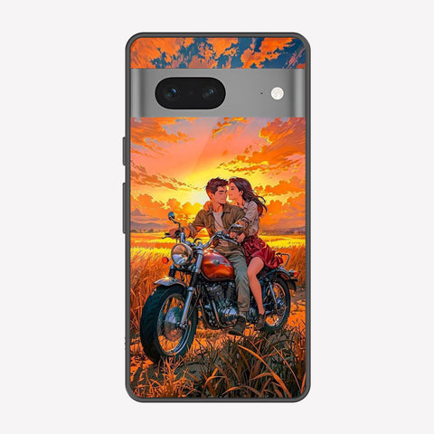Google Pixel 7 Cover - Love Couple Series - Premium Printed Metal soft Bumper shock Proof Case