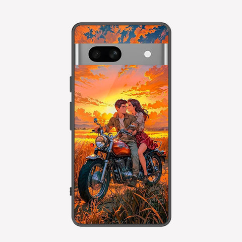 Google Pixel 7a Cover - Love Couple Series - Premium Printed Metal soft Bumper shock Proof Case