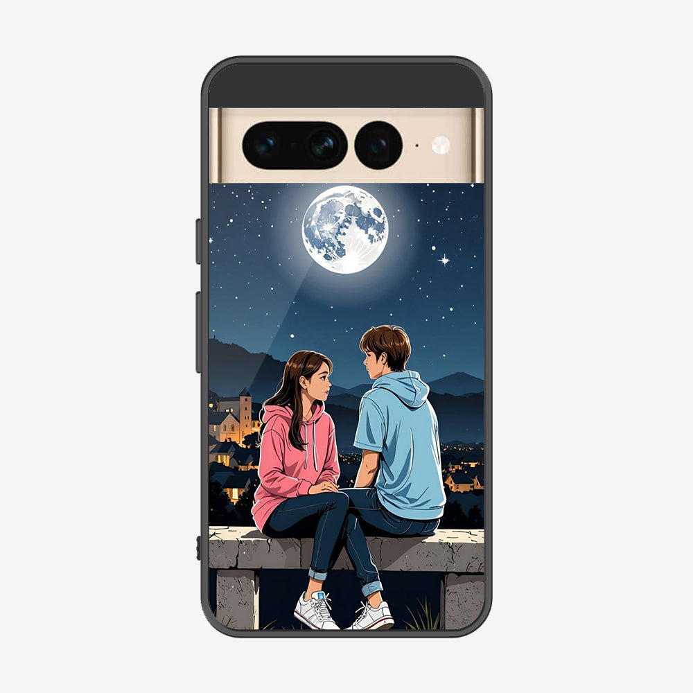 Google Pixel 7 Pro Cover - Love Couple Series - Premium Printed Metal soft Bumper shock Proof Case
