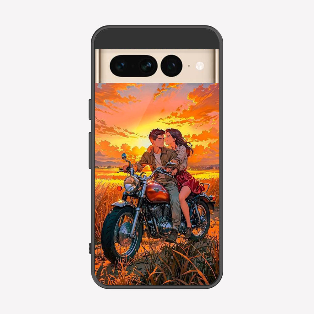 Google Pixel 7 Pro Cover - Love Couple Series - Premium Printed Metal soft Bumper shock Proof Case