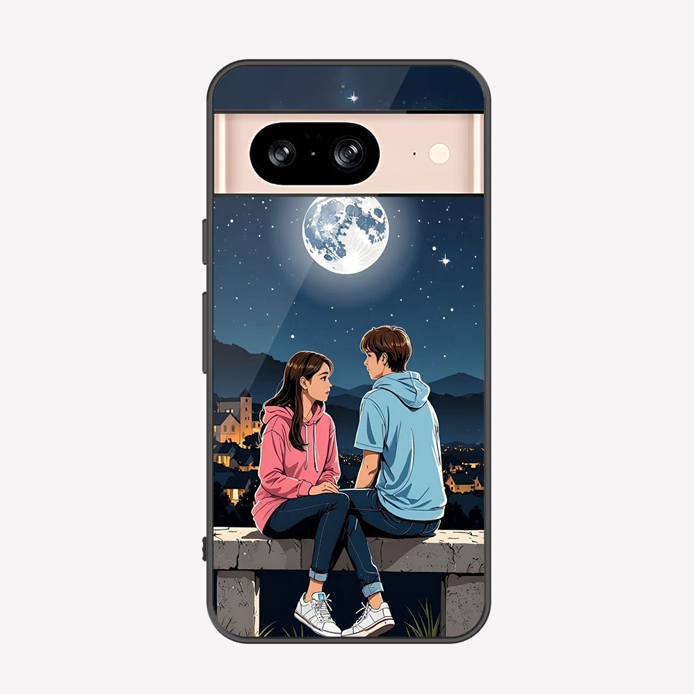 Google Pixel 8 Cover - Love Couple Series - Premium Printed Metal soft Bumper shock Proof Case