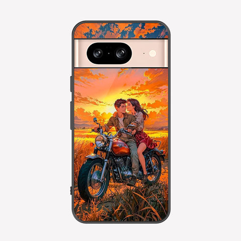 Google Pixel 8 Cover - Love Couple Series - Premium Printed Metal soft Bumper shock Proof Case