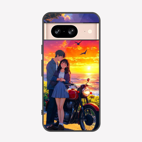 Google Pixel 8 Cover - Love Couple Series - Premium Printed Metal soft Bumper shock Proof Case
